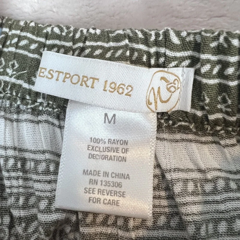 Y2K Maxi Skirt Womens Medium Green White Paisley Boho Rayon Hippie Festival Folk